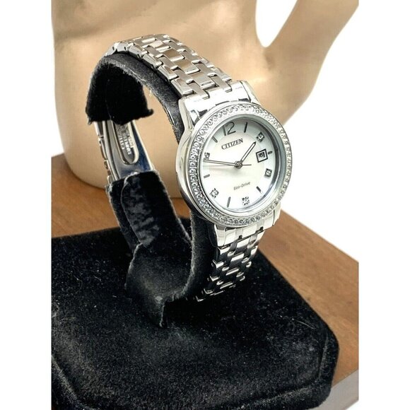 Citizen Womens Watch FE1180-65D Eco Drive Mother of Pearl Dial Silver Steel - Picture 2 of 14